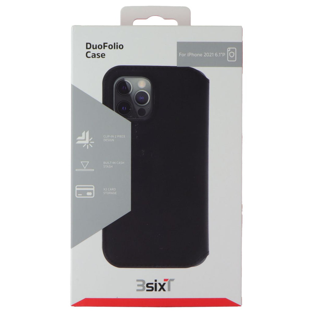 3SIXT DuoFolio Series Fold Wallet Case for Apple iPhone 13 Pro - Black - New