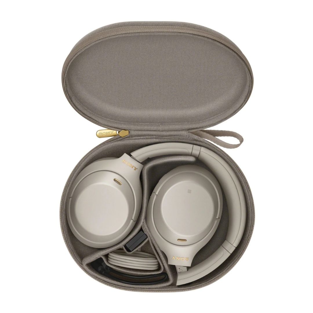 Sony - WH1000XM4 Wireless Noise-Cancelling Over-the-Ear Headphones - Silver - Image 3