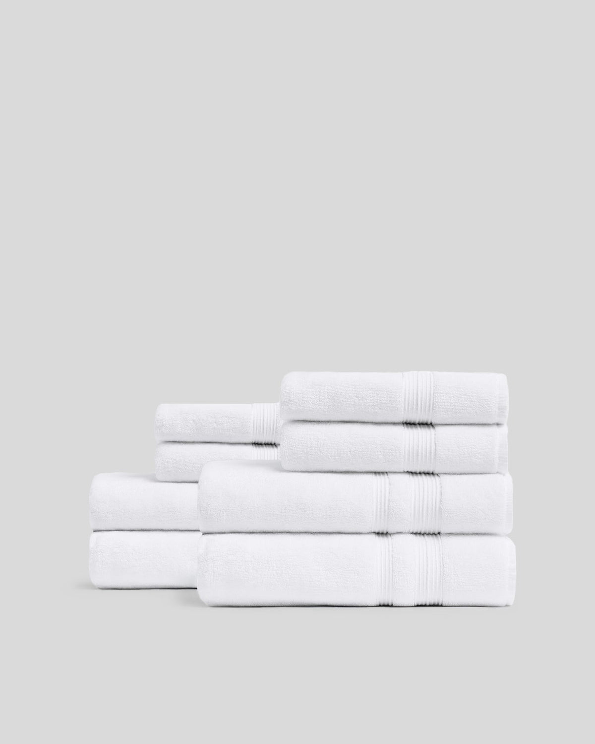4+4 Classic Turkish Cotton Bath Bundle - White