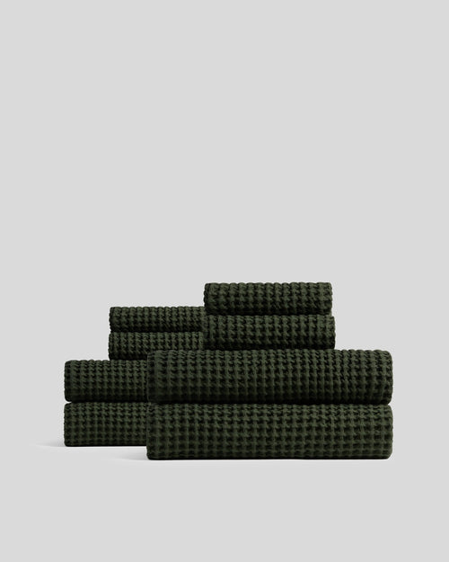 4+4 Waffle Bath Bundle - Evergreen