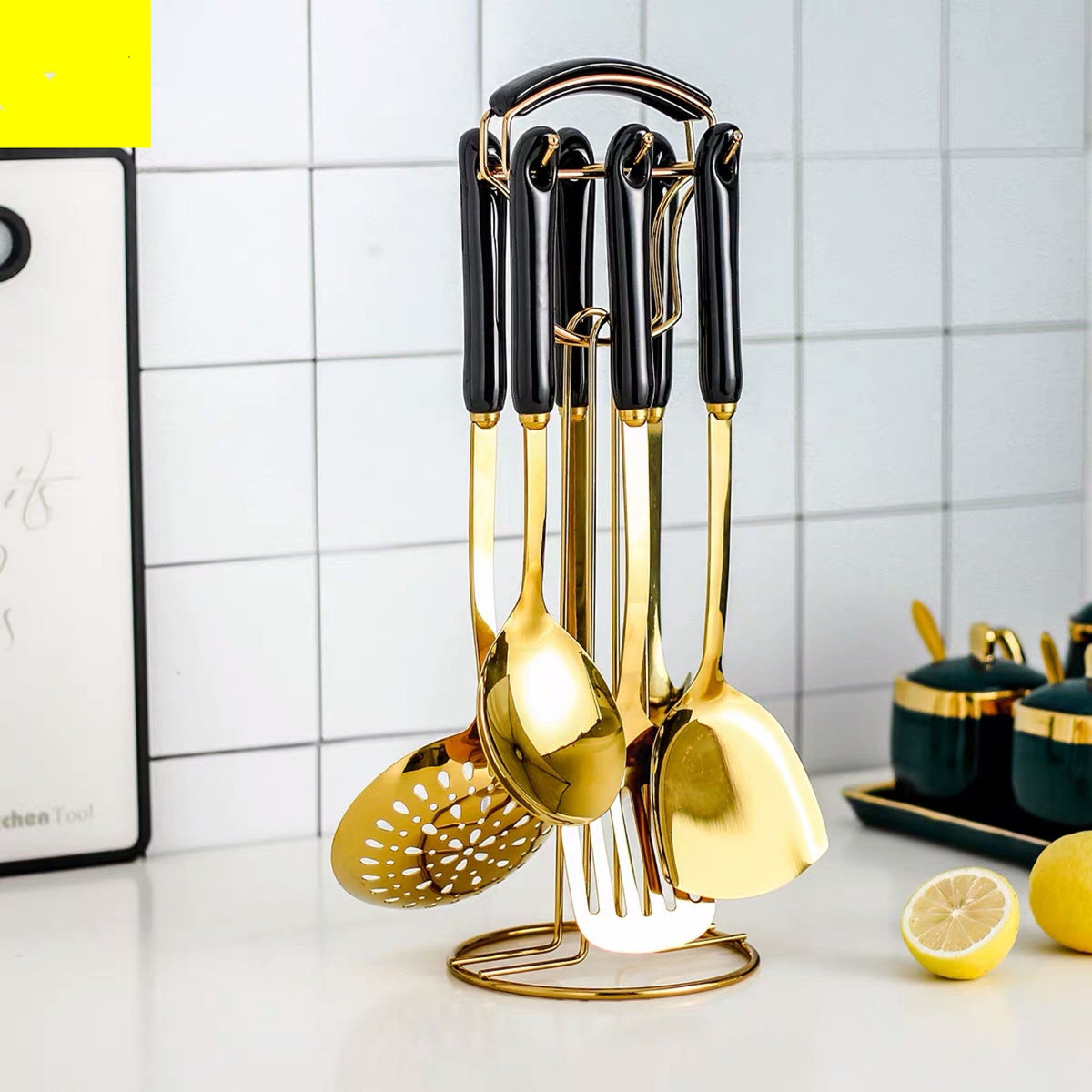 Premium Anti-Scald Kitchen Set - Black 7pcs set