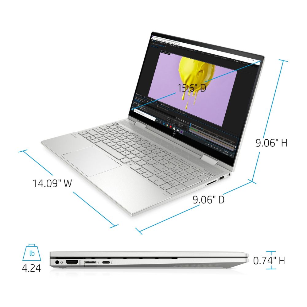 HP Envy x360 - FHD Touch - i5-1135G7 - 8GB RAM - 512GB SSD - Silver - Image 4