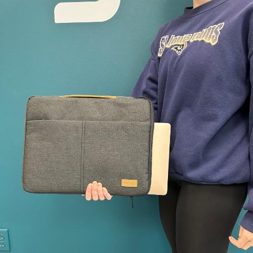 Plug 15.6-Inch Premium Laptop Mac Sleeve, Protective Case with Zipper - Gray - Image 2