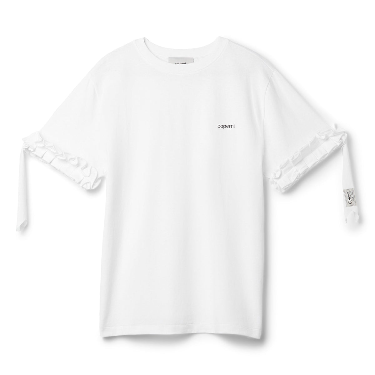 COPERNI Ruffle Logo Boxy T-Shirt (White)