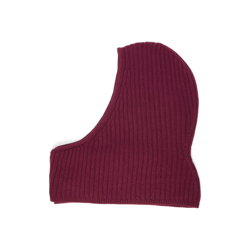 GANNI Wool Mix Knit Balaclava (Burgundy) - Image 2