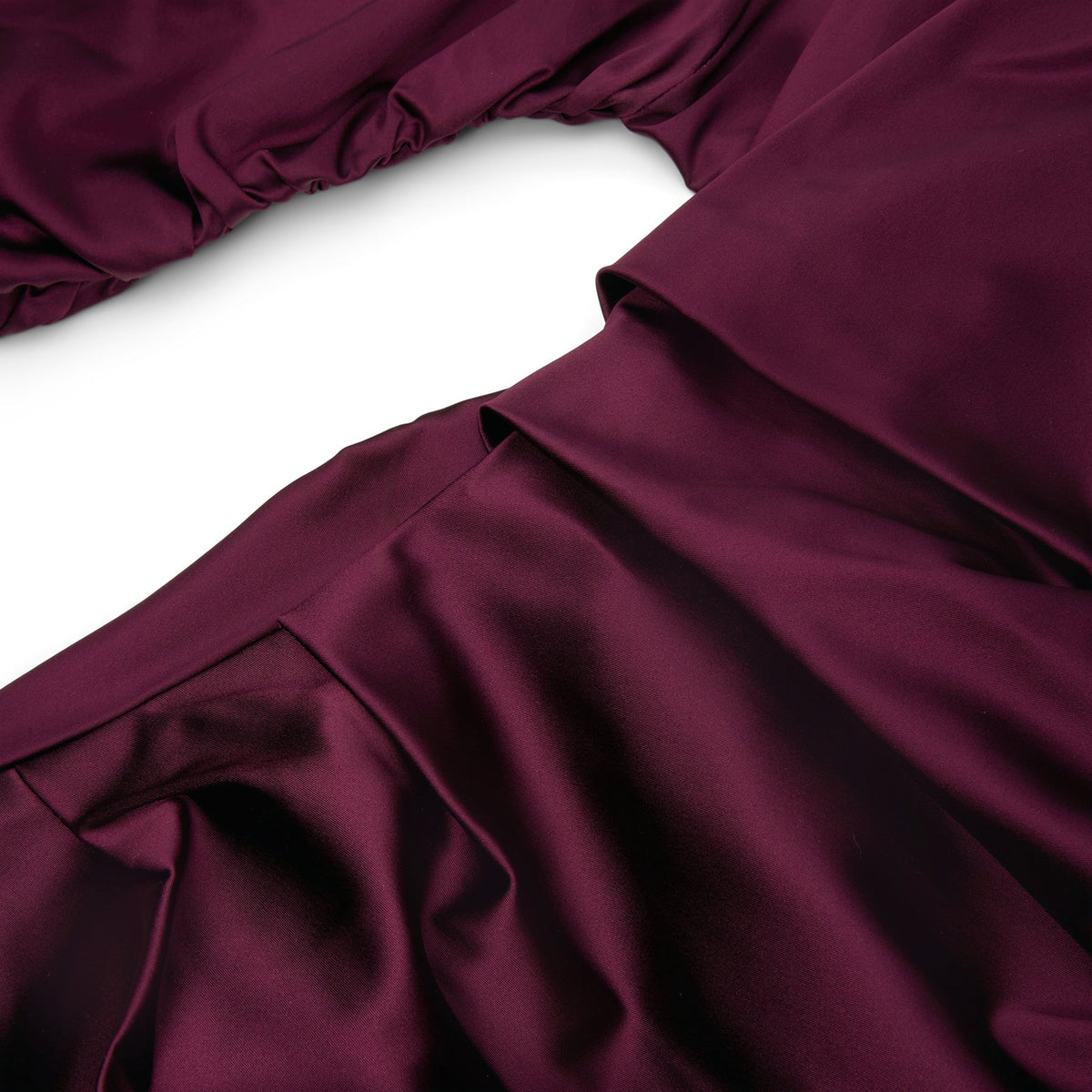 GANNI Satin Ruched Top (Mauve Wine) - Image 4