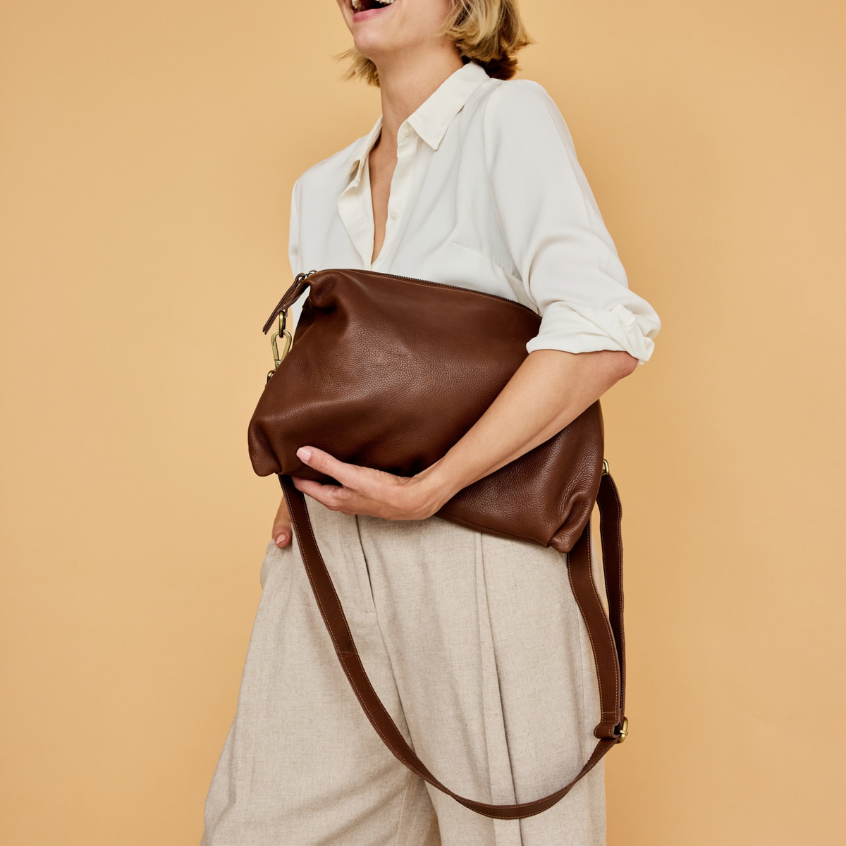 Avery Milled Leather Crossbody Bag - Image 17