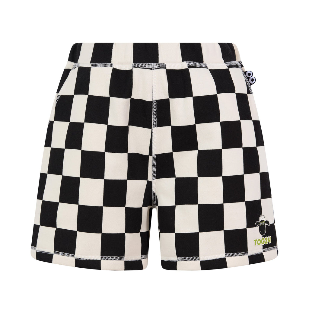 Afrino Kids Shaun the Sheep Sweatshort - Black Woolly Checkerboard - Image 6