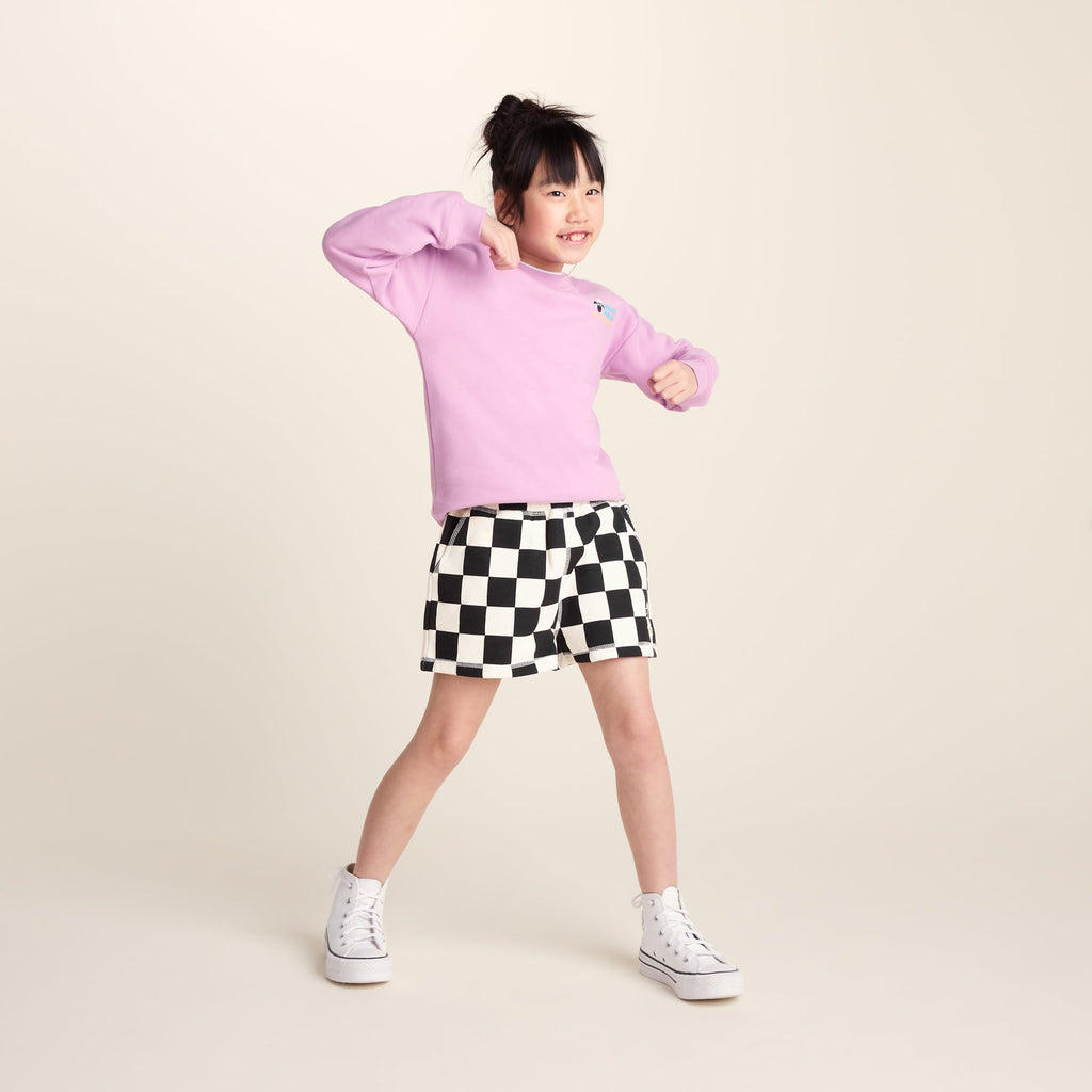 Afrino Kids Shaun the Sheep Sweatshort - Black Woolly Checkerboard - Image 2