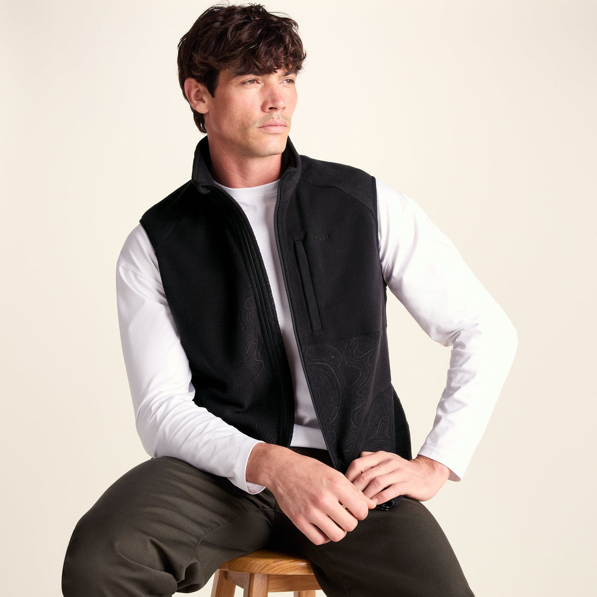 Ainsworth Mens Microfleece Gilet - Terrain Print - Image 4