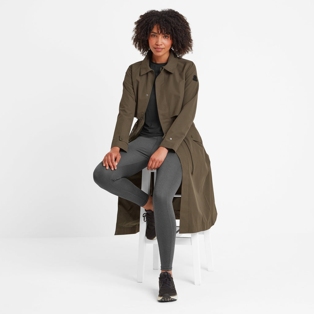 Alva Womens Waterproof Trench Coat - Khaki - Image 6