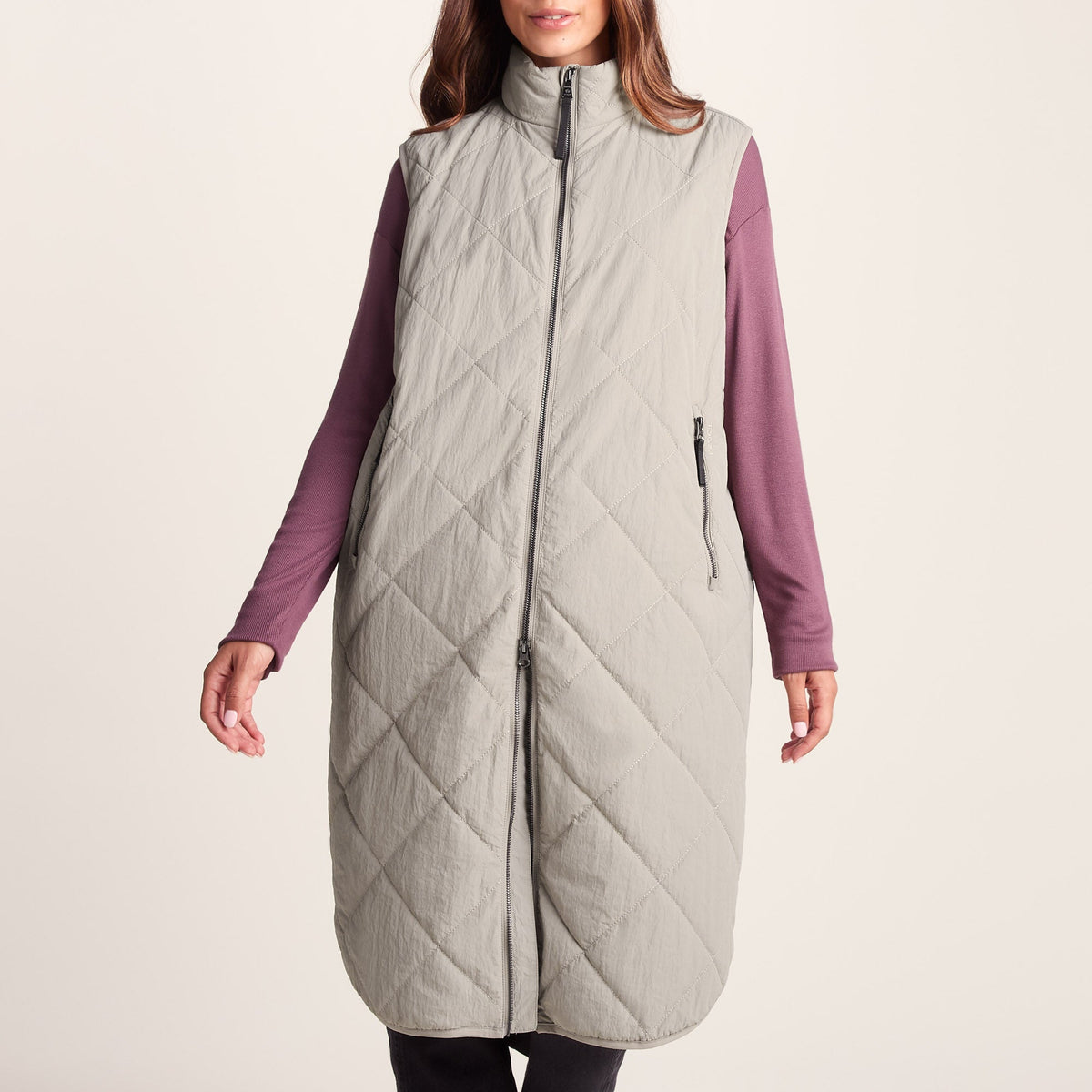 Anda Womens Shower Resistant Insulated Gilet - Dark Taupe - Image 6