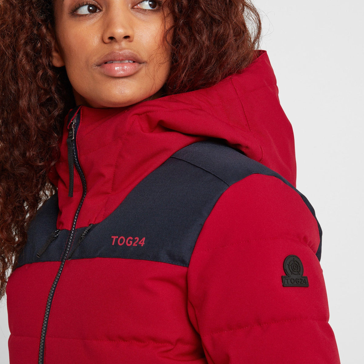 Anvil Womens Insulated Padded Ski Jacket - Dark Pink - Image 3