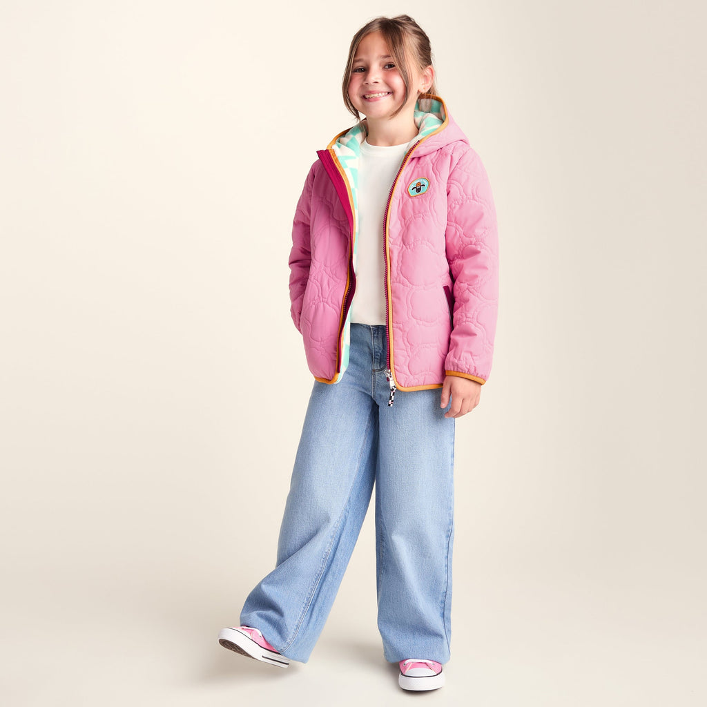 Arapawa Shaun the Sheep Kids Insulated Quilted Coat Microfleece Lining - Candy Floss Pink - Image 2