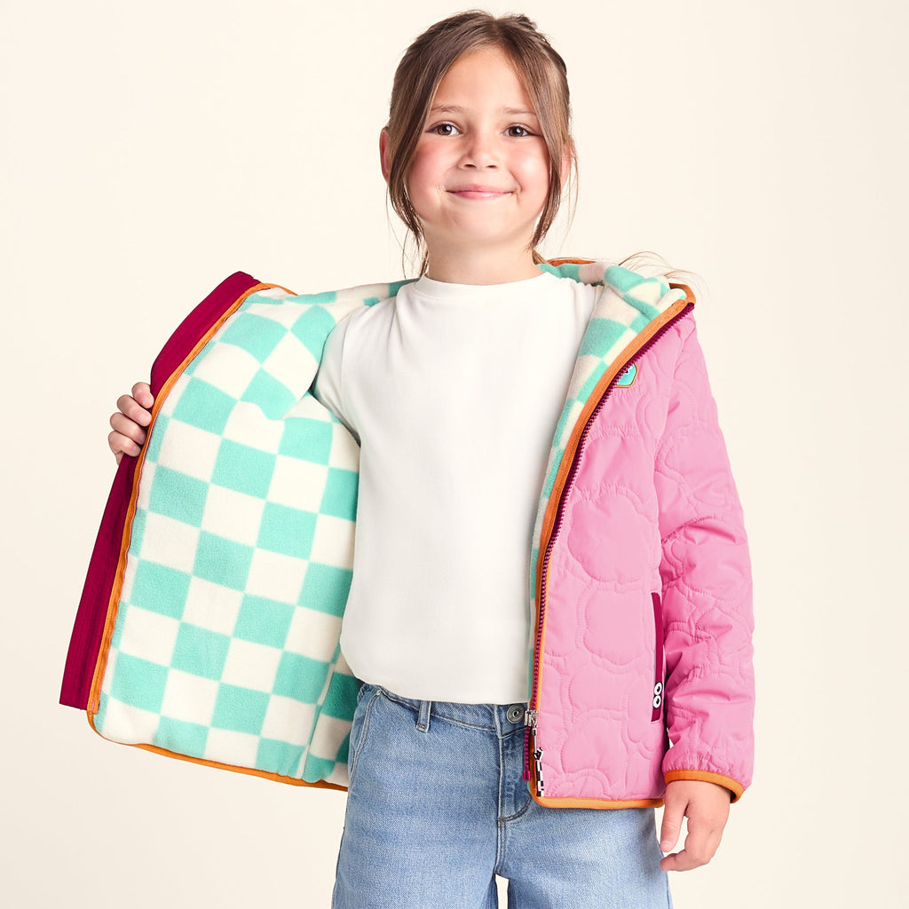 Arapawa Shaun the Sheep Kids Insulated Quilted Coat Microfleece Lining - Candy Floss Pink - Image 9