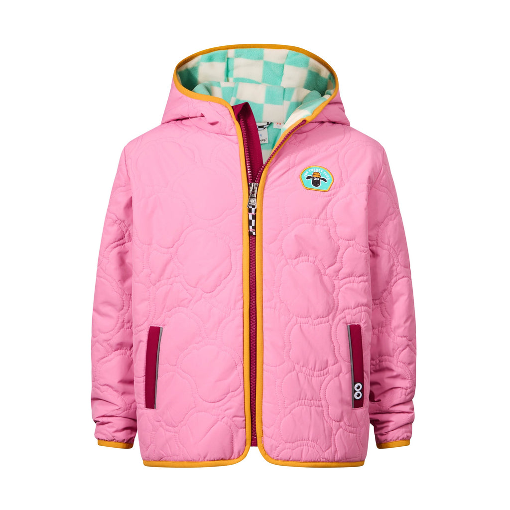 Arapawa Shaun the Sheep Kids Insulated Quilted Coat Microfleece Lining - Candy Floss Pink - Image 10