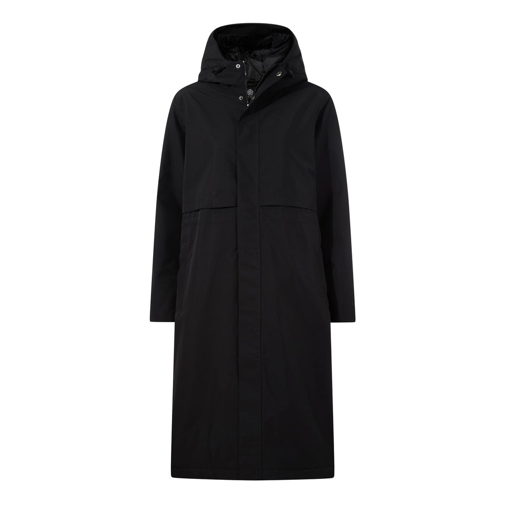 Ari Womens Longline Waterproof Insulated Trench Coat - Black - Image 11