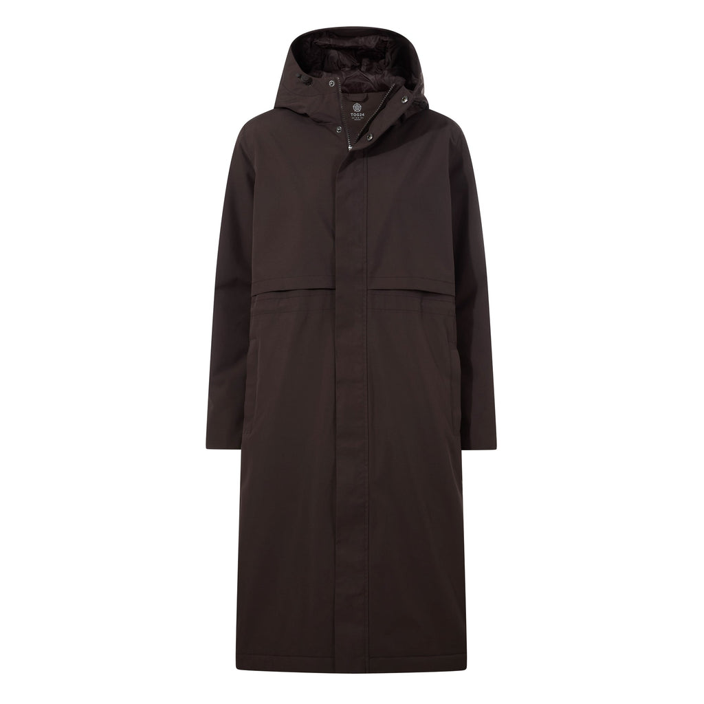 Ari Womens Longline Waterproof Insulated Trench Coat - Chocolate Brown - Image 10