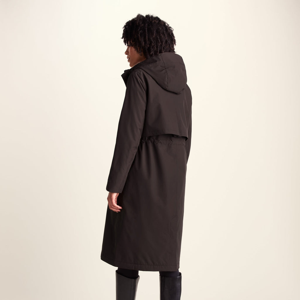 Ari Womens Longline Waterproof Insulated Trench Coat - Chocolate Brown - Image 5