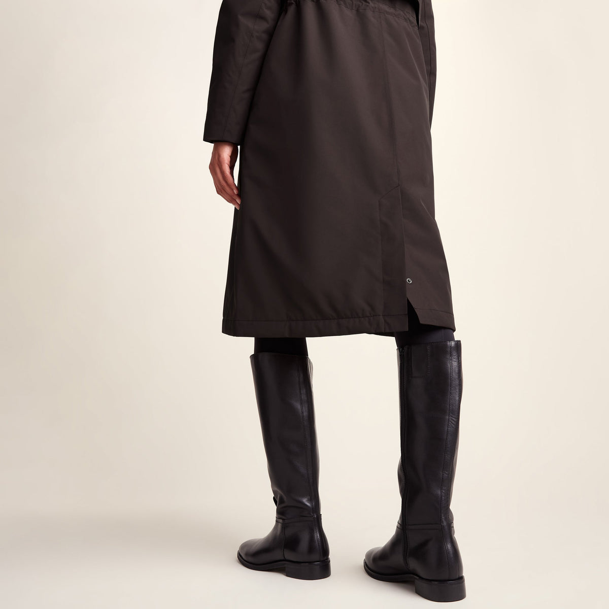 Ari Womens Longline Waterproof Insulated Trench Coat - Chocolate Brown - Image 6
