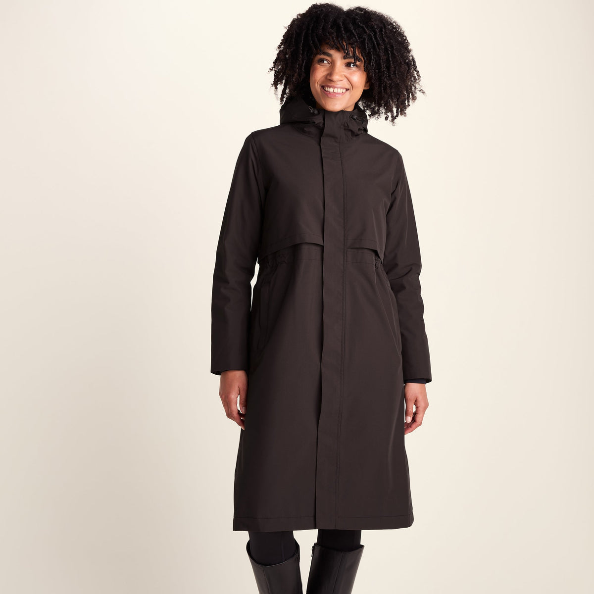 Ari Womens Longline Waterproof Insulated Trench Coat - Chocolate Brown - Image 8