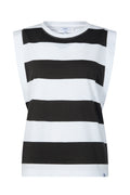 Aurelia Womens 100% Cotton Supersoft Boxy Fit Vest - Washed Black Stripe - Image 7