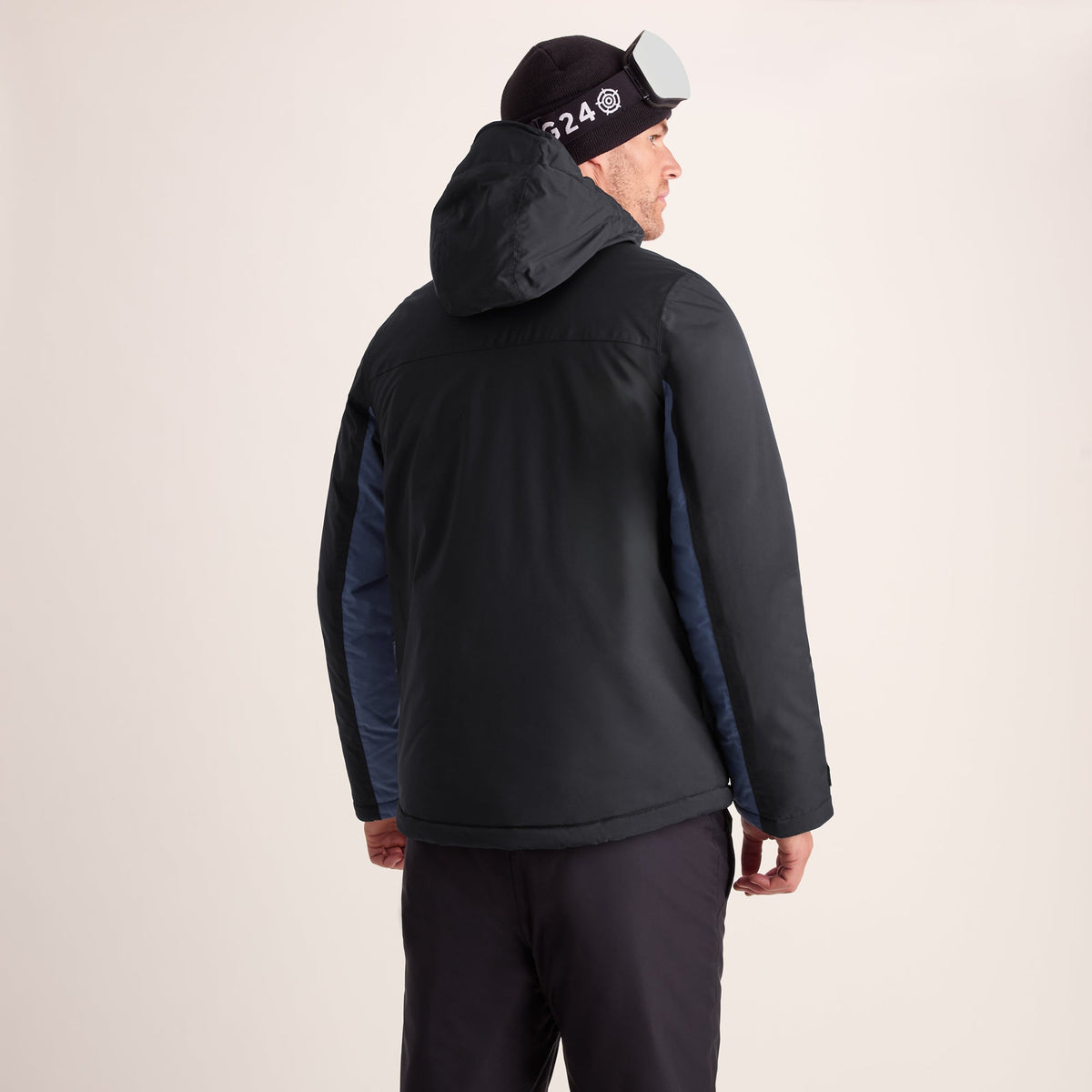 Avoriaz Mens Performance Waterproof Insulated Ski Jacket - Black/Fjord Blue - Image 3