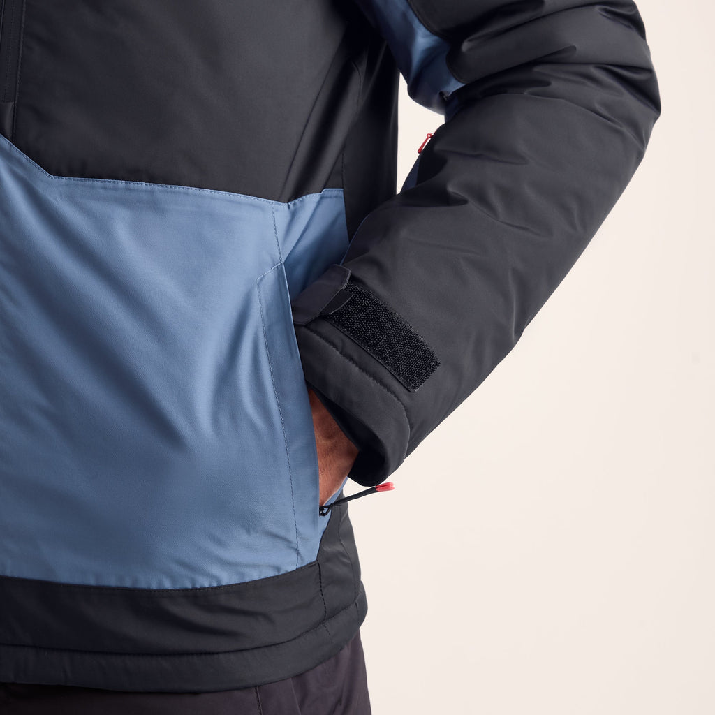Avoriaz Mens Performance Waterproof Insulated Ski Jacket - Black/Fjord Blue - Image 8
