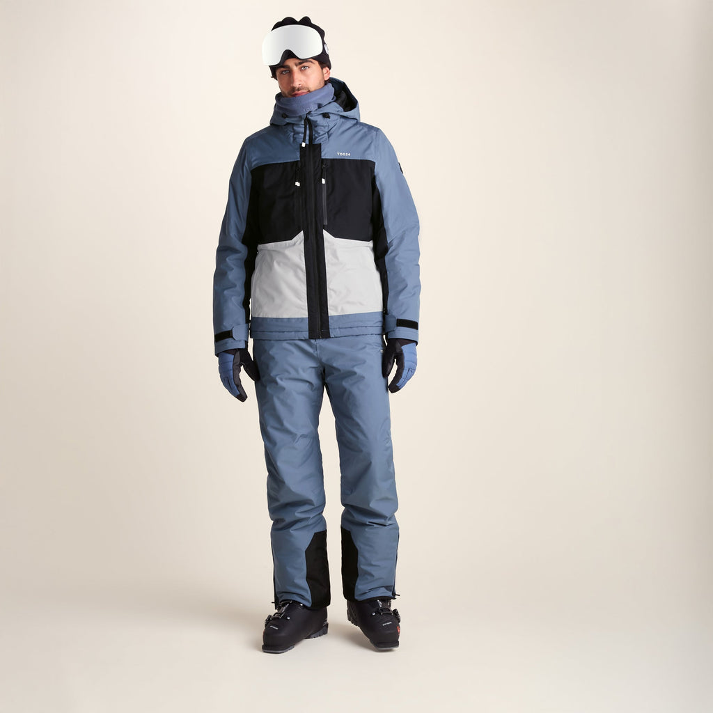 Avoriaz Mens Performance Waterproof Insulated Ski Jacket - Smokey Blue - Image 2