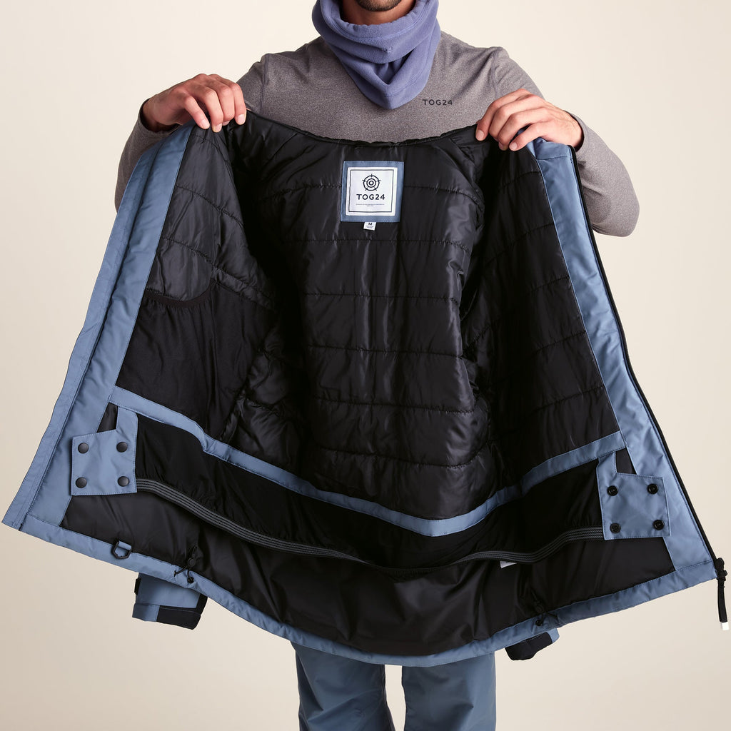 Avoriaz Mens Performance Waterproof Insulated Ski Jacket - Smokey Blue - Image 17