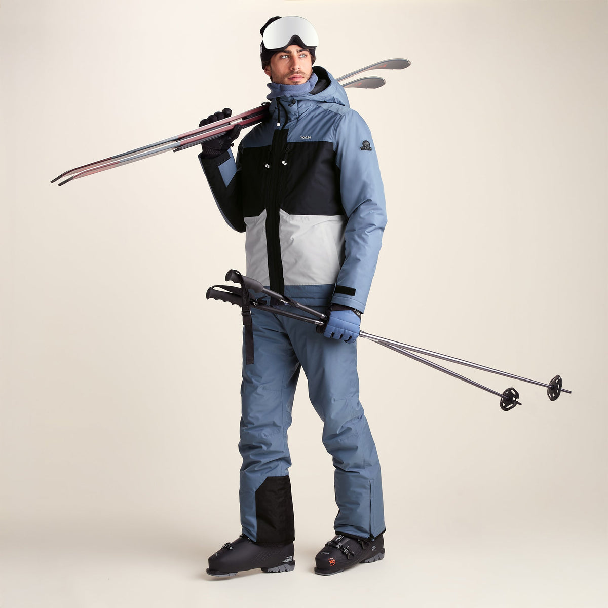 Avoriaz Mens Performance Waterproof Insulated Ski Jacket - Smokey Blue - Image 5