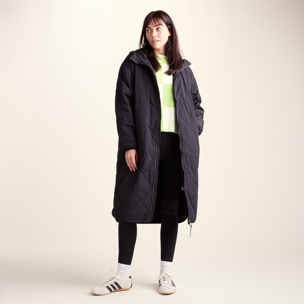 Banton Womens Oversized Shower Resistant Insulated Jacket - Black - Image 2
