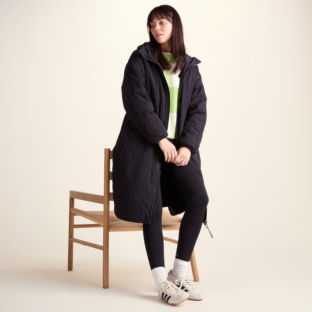 Banton Womens Oversized Shower Resistant Insulated Jacket - Black - Image 5