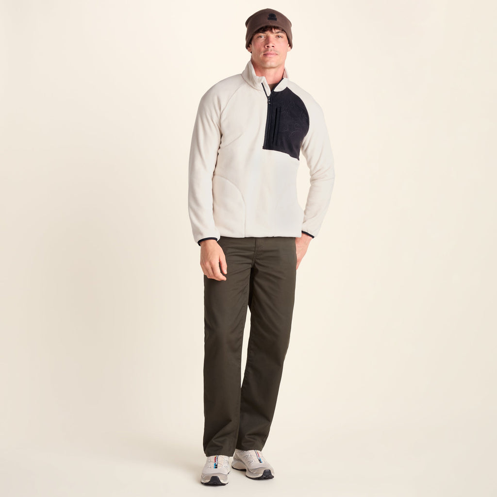 Barker Mens Midweight Microfleece Half Zip Pullover - Buttercream - Image 3