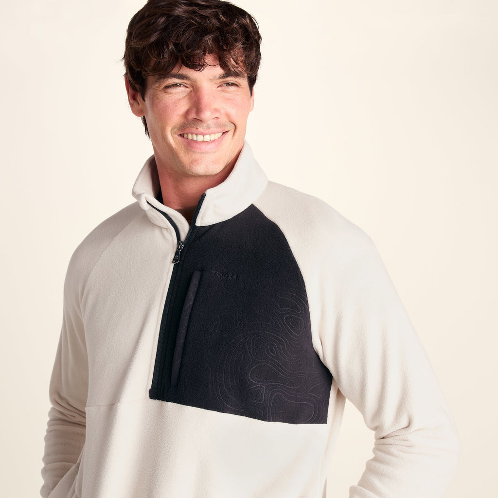 Barker Mens Midweight Microfleece Half Zip Pullover - Buttercream - Image 6