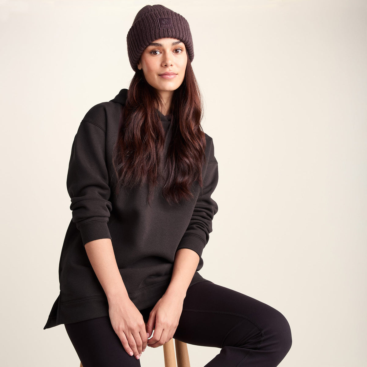 Betty Womens Longline Supersoft Hoody - Chocolate Brown - Image 4