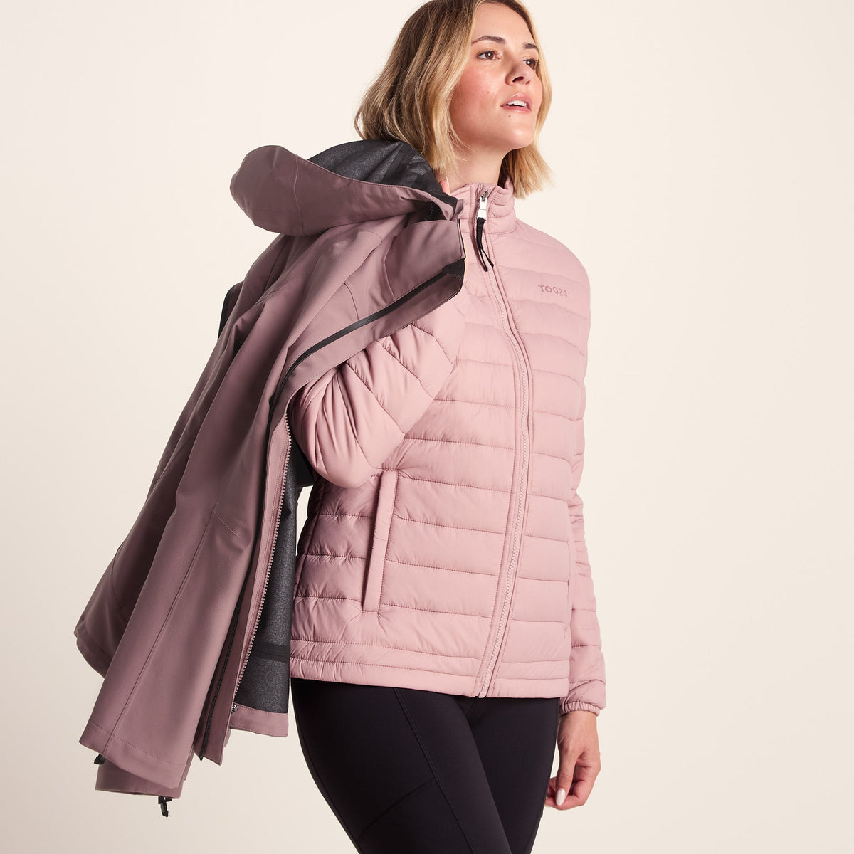 Beverley Womens 3-in-1 Waterproof Jacket - Mauve - Image 8