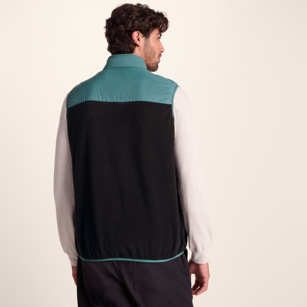 Boltby Mens Relaxed Fit Microfleece Gilet - Hydro Blue/Black - Image 4