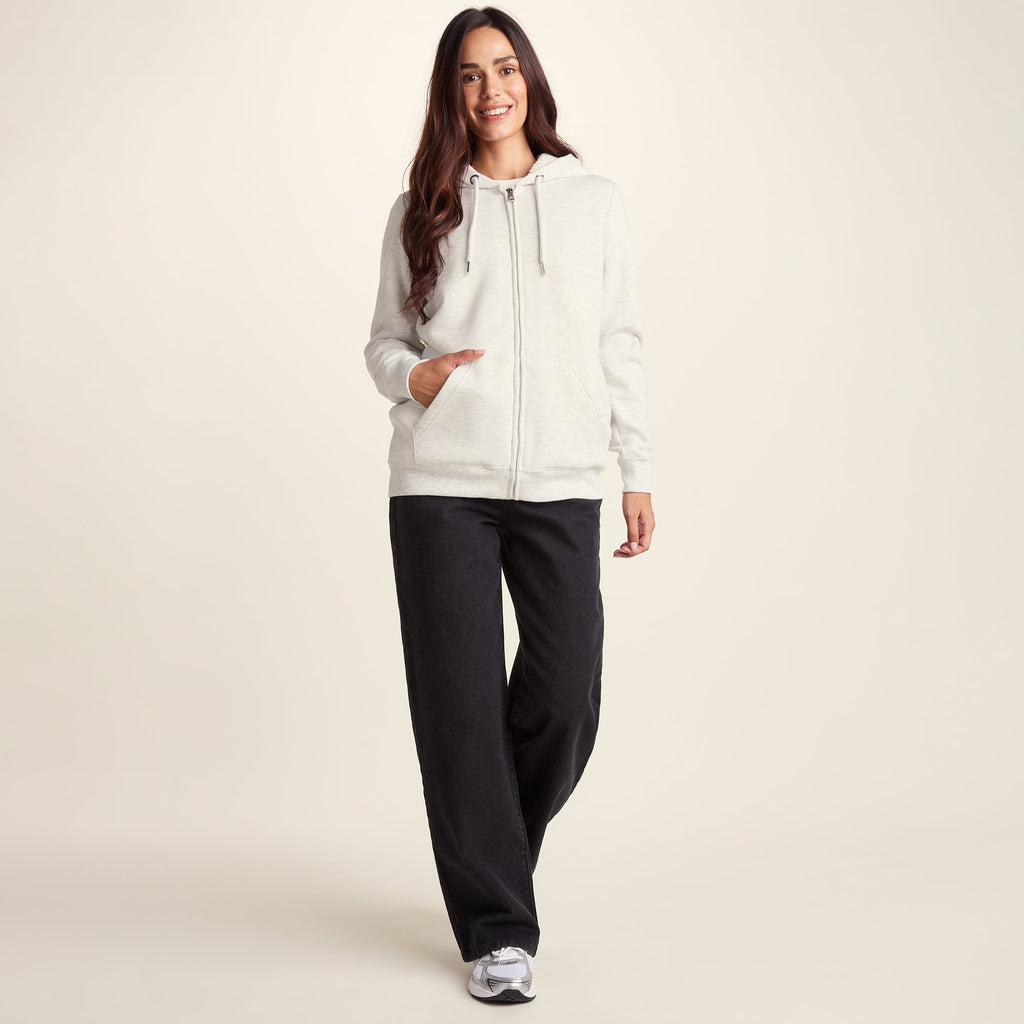 Bradshaw Womens Supersoft Sherpa Lined Zip Hoodie - Ice Grey Melange - Image 2
