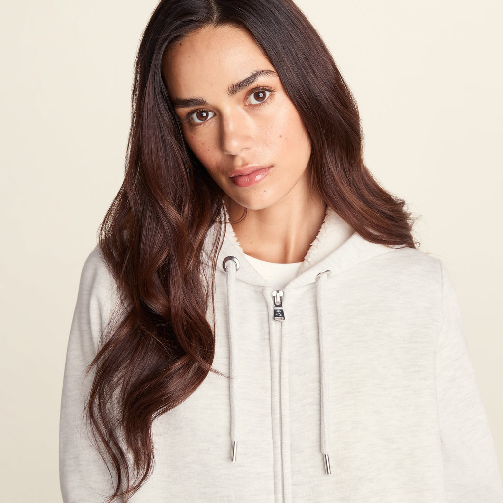 Bradshaw Womens Supersoft Sherpa Lined Zip Hoodie - Ice Grey Melange - Image 5