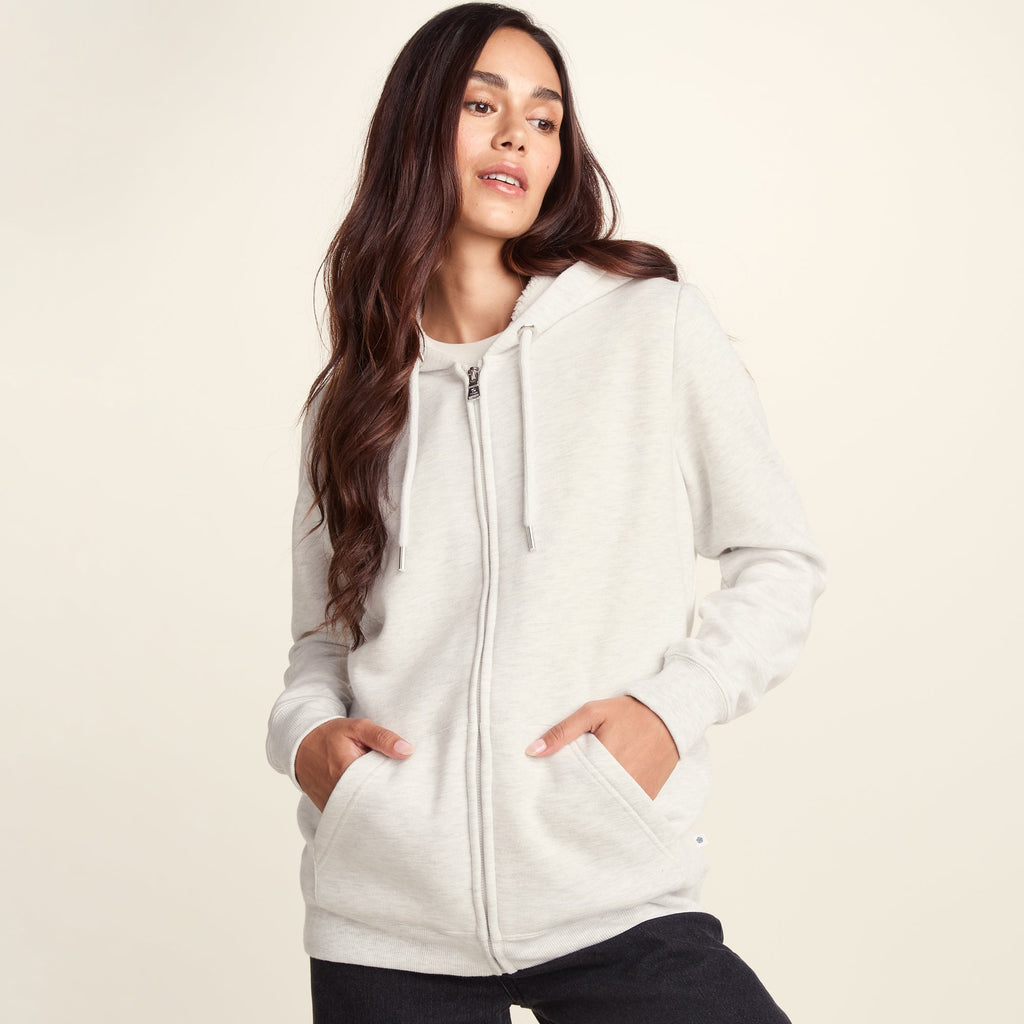 Bradshaw Womens Supersoft Sherpa Lined Zip Hoodie - Ice Grey Melange - Image 6