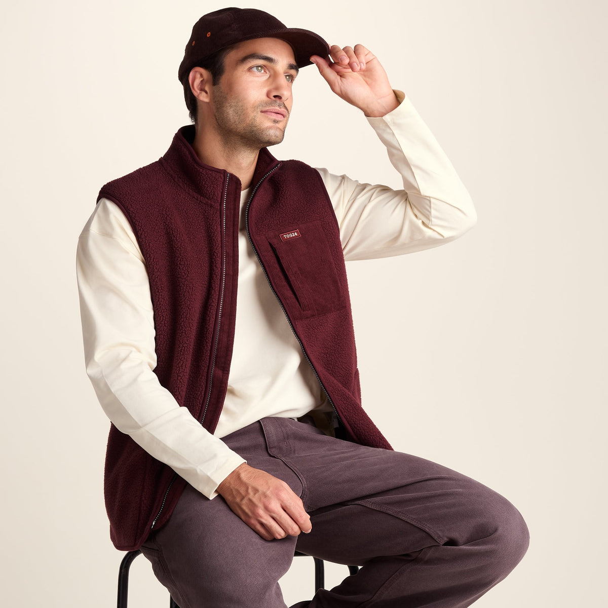 Brierly Mens Thermal Sherpa Gilet - Burnt Caramel - Image 4
