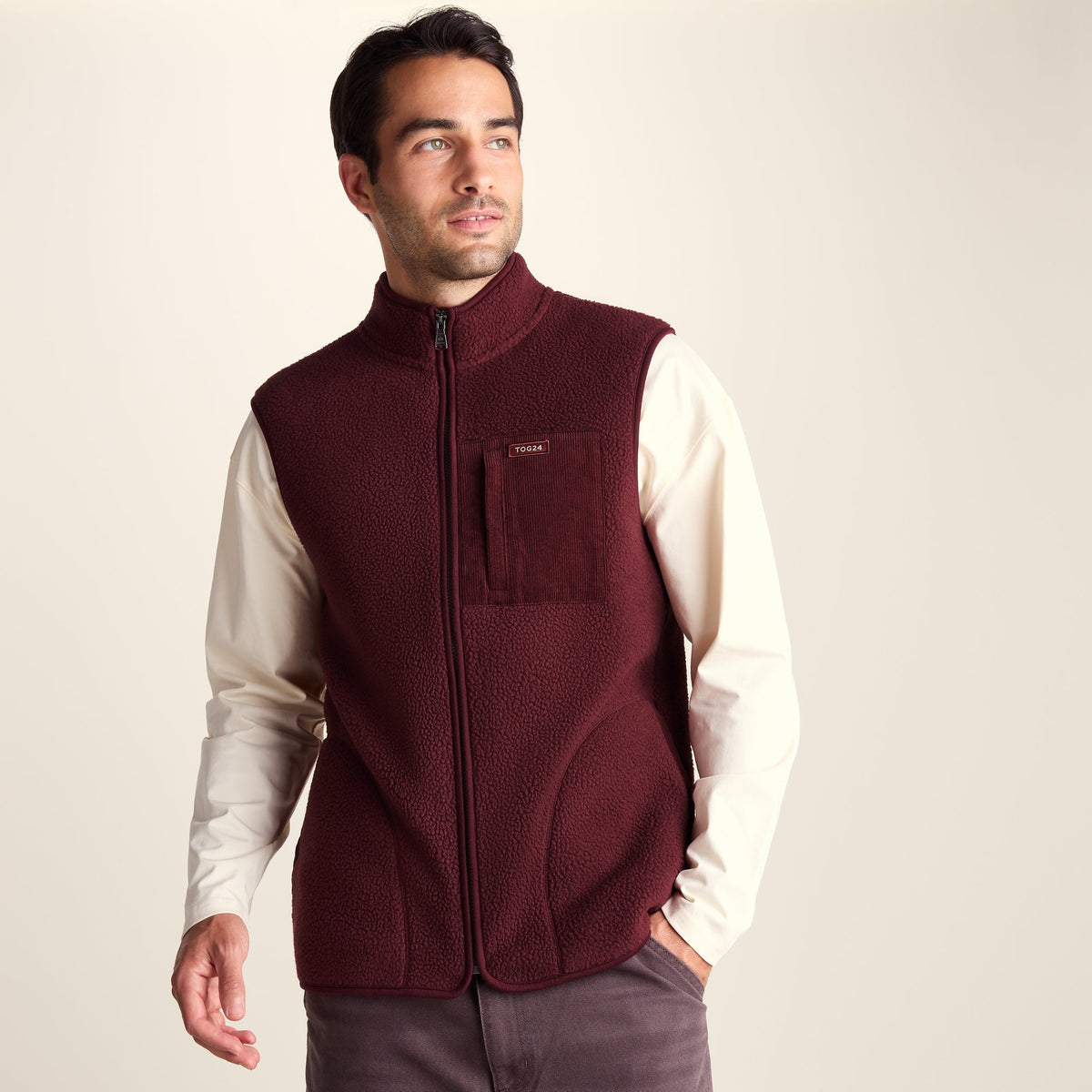 Brierly Mens Thermal Sherpa Gilet - Burnt Caramel - Image 6