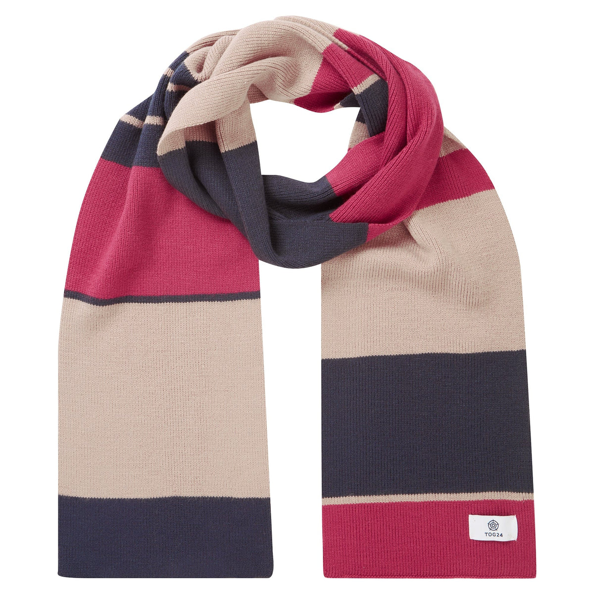 Brington Colour Blocked Scarf - Cerise - Image 2