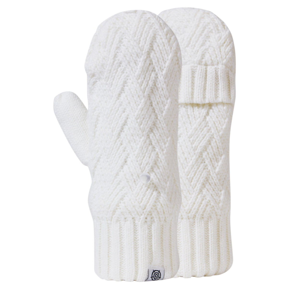 Britton Lined Mittens - Off White - Image 3