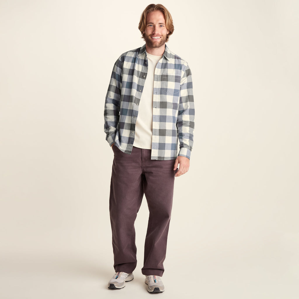 Bryson Mens Brushed Flannel Check Shirt - Ash Brown Check - Image 2