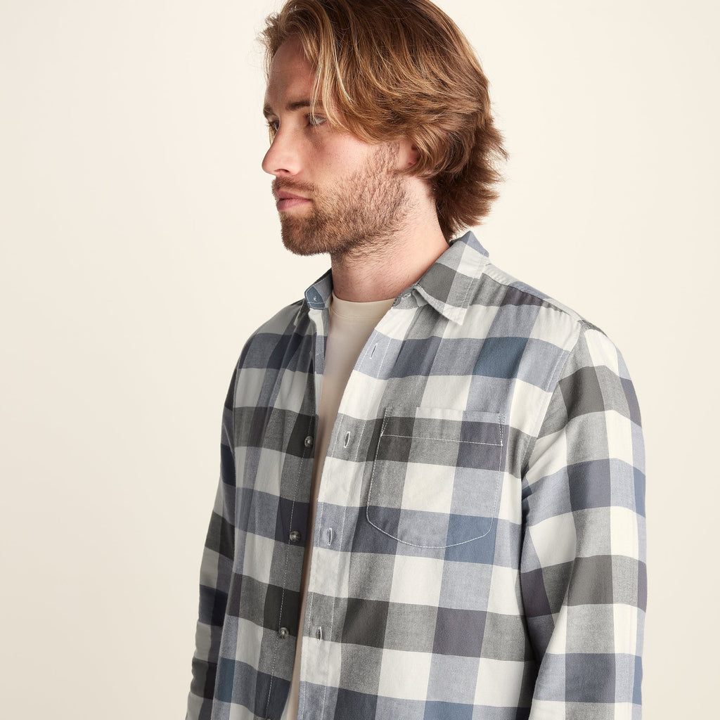 Bryson Mens Brushed Flannel Check Shirt - Ash Brown Check - Image 5
