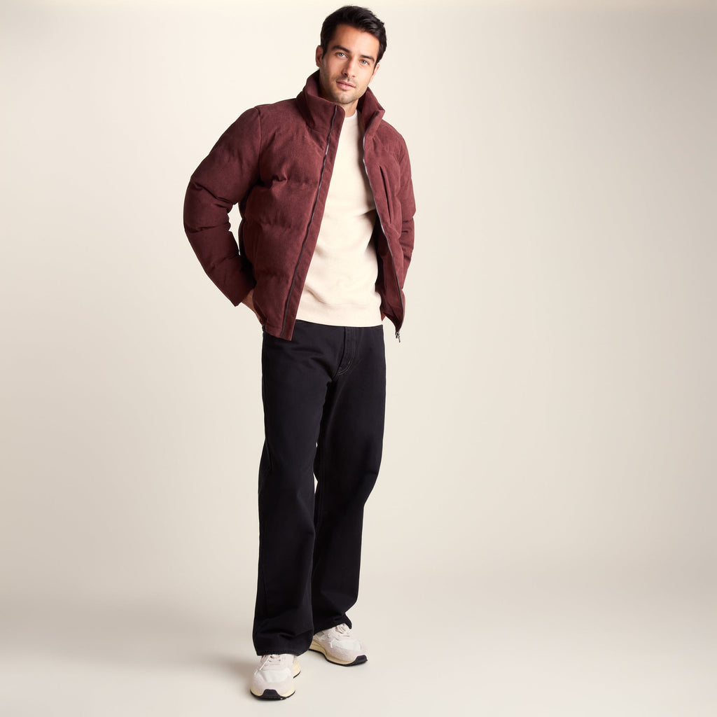Buckley Mens Corduroy Padded Coat - Chestnut Brown - Image 3