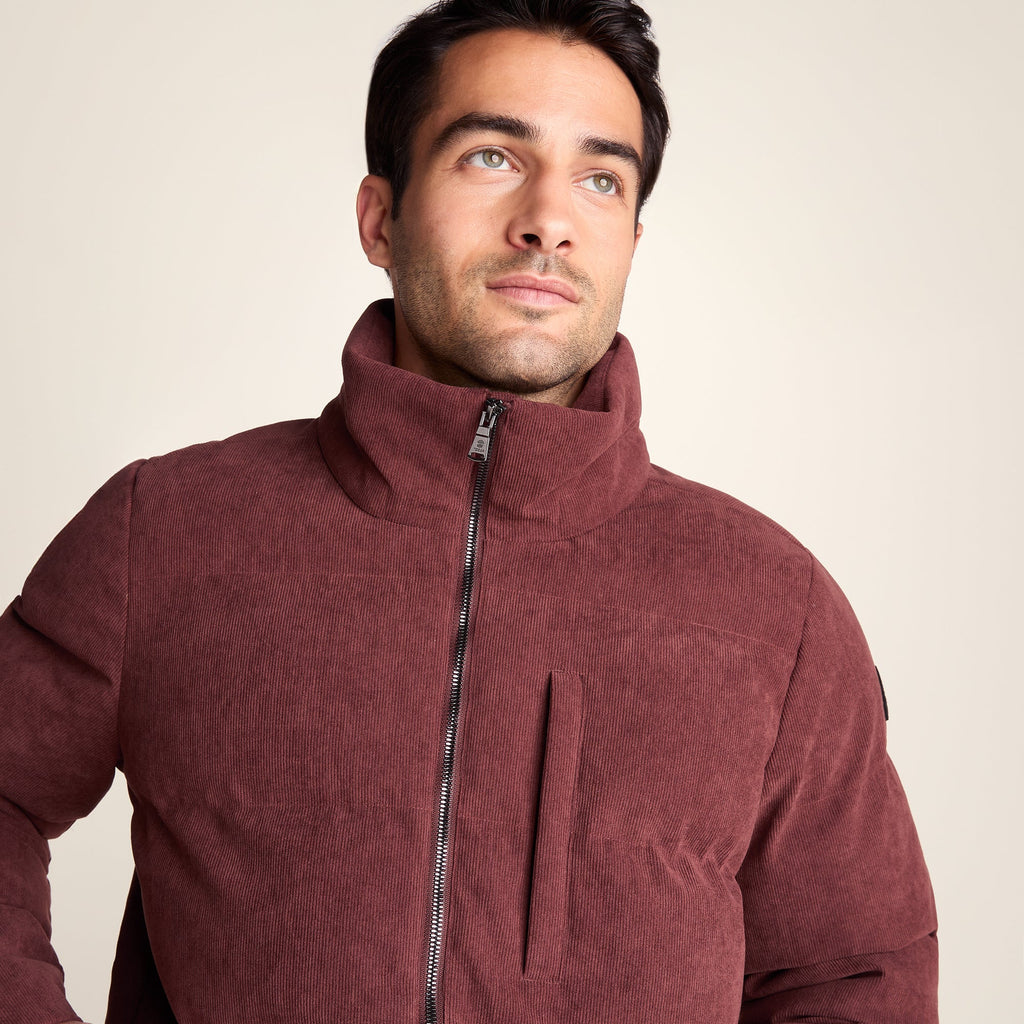 Buckley Mens Corduroy Padded Coat - Chestnut Brown - Image 5
