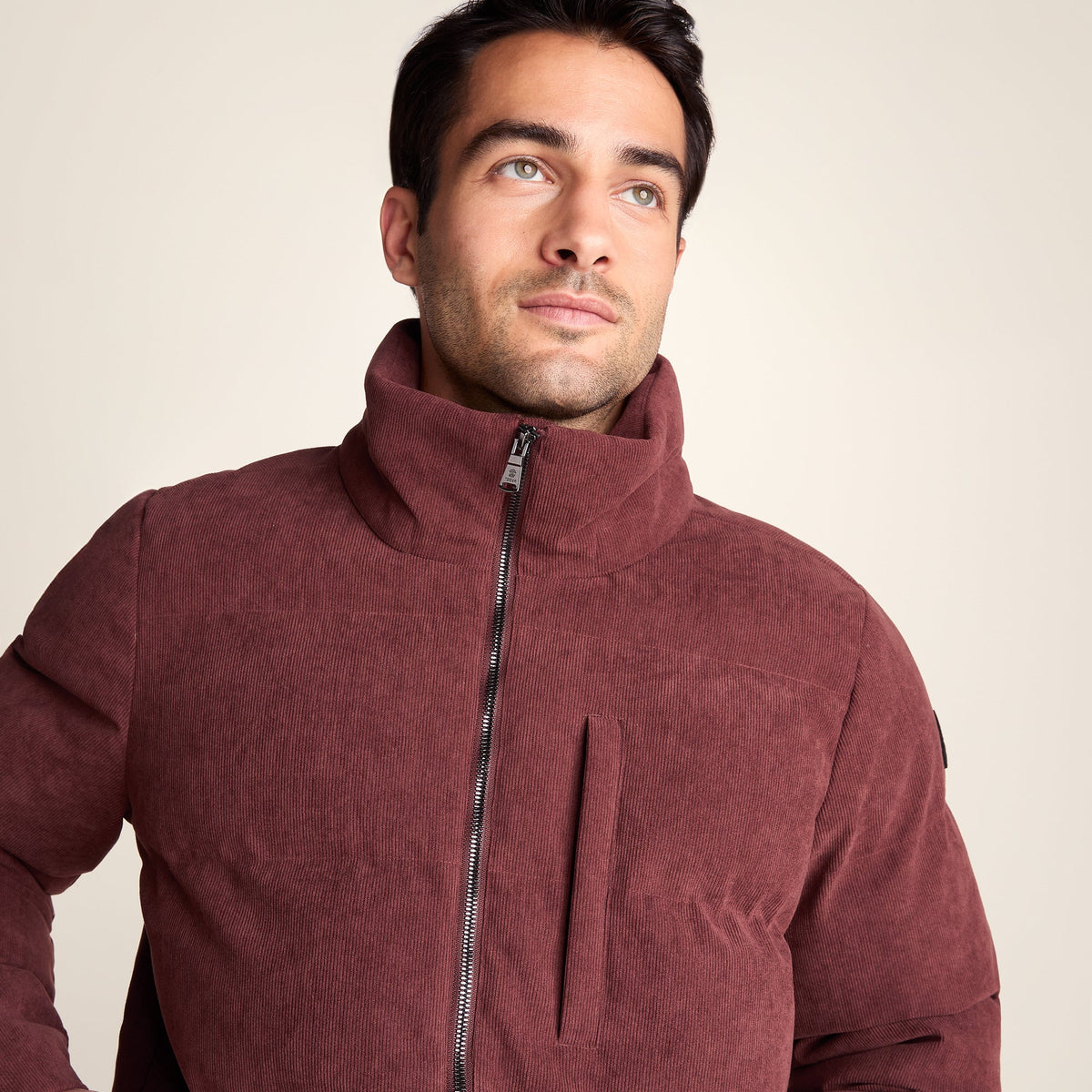 Buckley Mens Corduroy Padded Coat - Chestnut Brown - Image 5